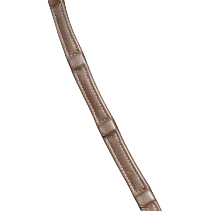 Dyon - 1/2 rênes en cuir souple 8 arrêtoirs intégrés marron | - Ohlala