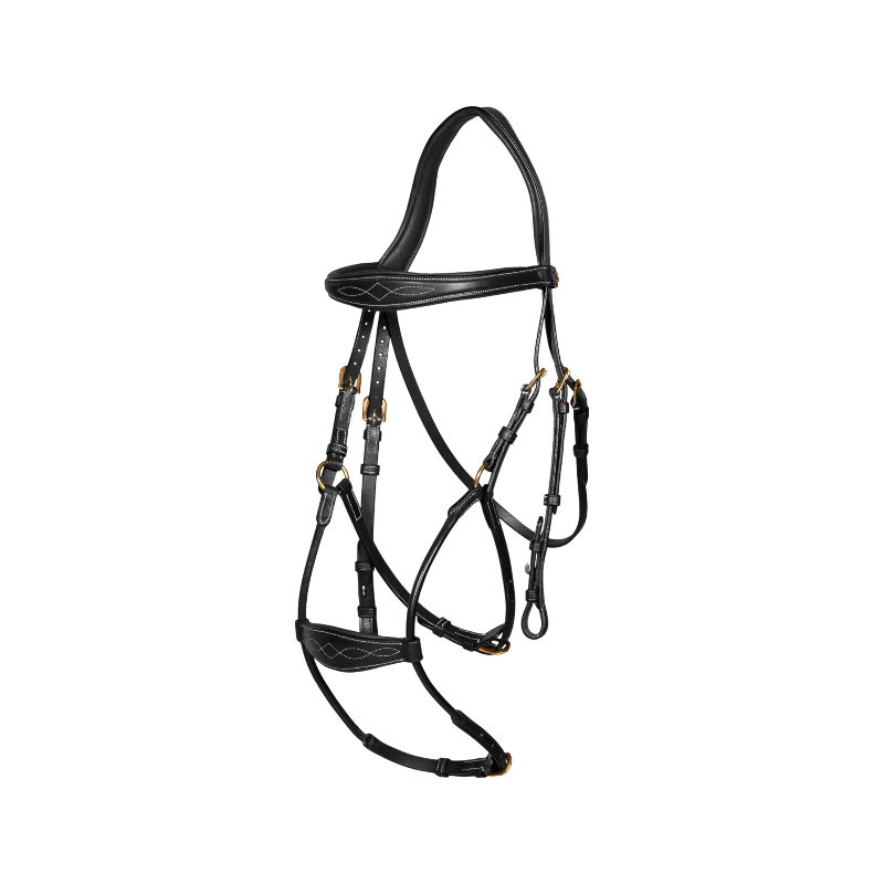 Dyon - Bridon muserolle hybride D Collection noir | - Ohlala