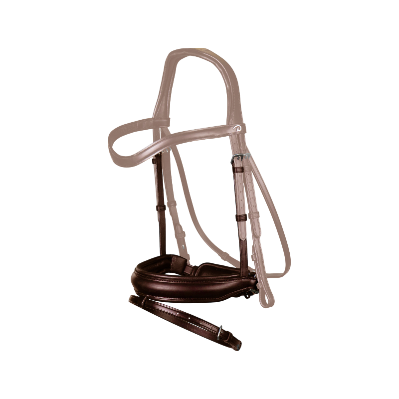 Dyon - Muserolle combinée mat Pull-back New English Collection marron | - Ohlala