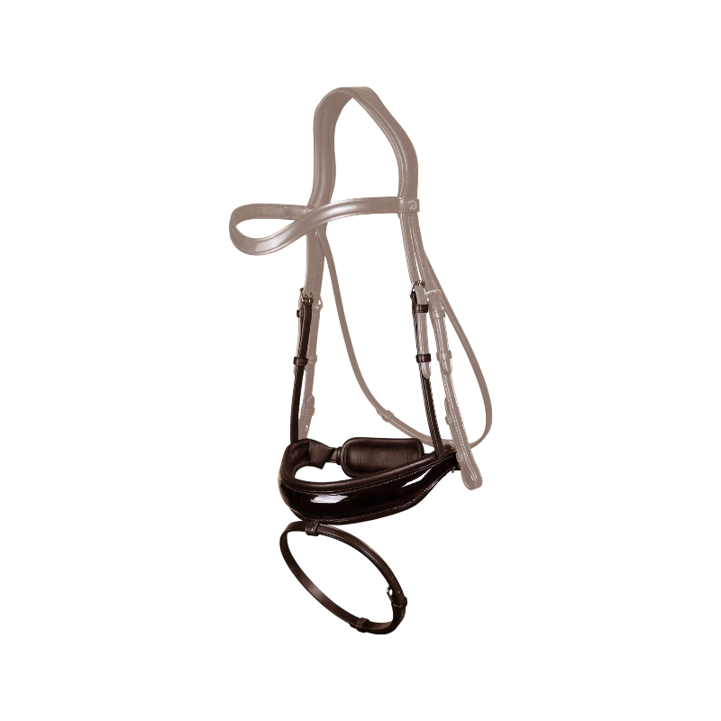 Dyon - Muserolle large vernie New English Collection marron | - Ohlala