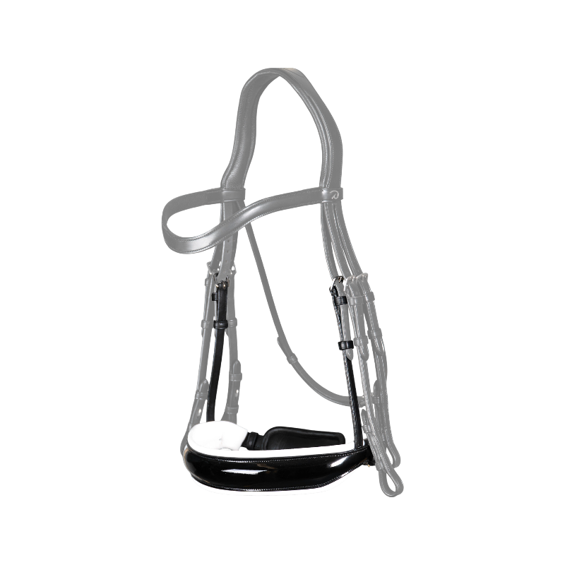 Dyon - Muserolle vernie rembourrage blanc New English Collection noir | - Ohlala