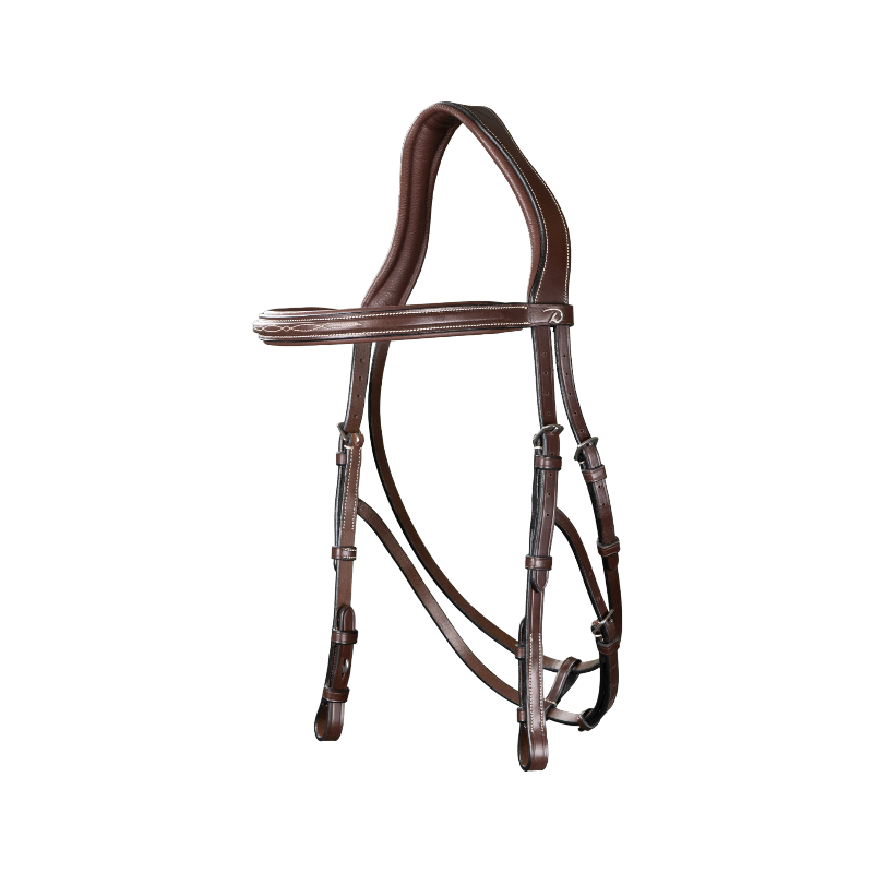 Bit Hackamore - laiton premium et cuir marron doux - support d'équitation Bit Hackamore - laiton premium et cuir marron doux - support d'équitation