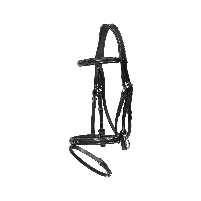 Dyon - Bridon muserolle combinée avec mousquetons Working By Dyon noir | - Ohlala