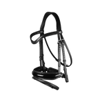 Dyon - Bridon muserolle combinée large vernie Working By Dyon noir | - Ohlala