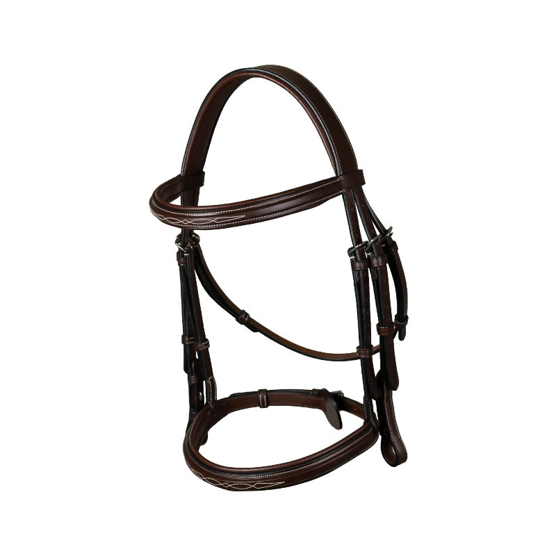 Dyon - Bridon muserolle française US Collection havane | - Ohlala