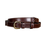 Dyon - Platte leren riem bruin | - Ohlala