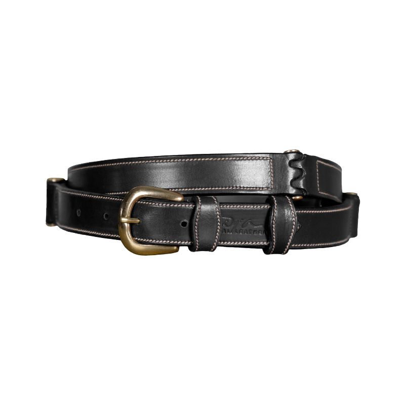 Dyon - Ceinture en cuir plat noir | - Ohlala