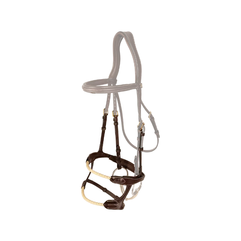 Dyon - Double muserolle corde Dy'on Collection marron