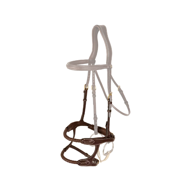 Dyon - Double muserolle corde/ cuir Dy'on Collection marron