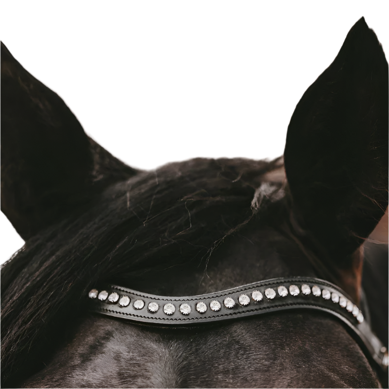 Dyon - Frontal en V Swarovski blanc New English Collection noir | - Ohlala