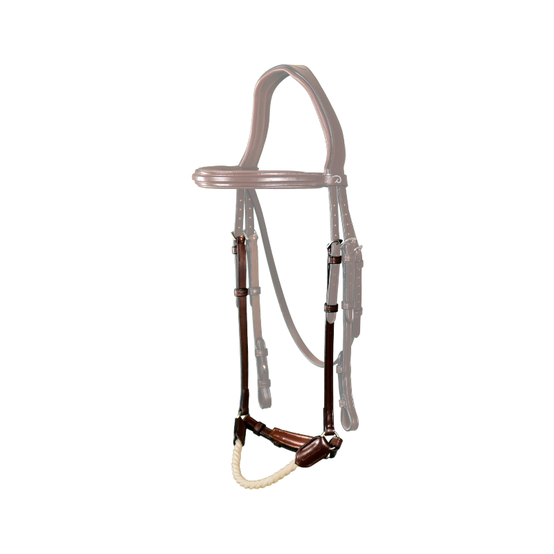 Dyon - Muserolle allemande en corde New English Collection brun | - Ohlala