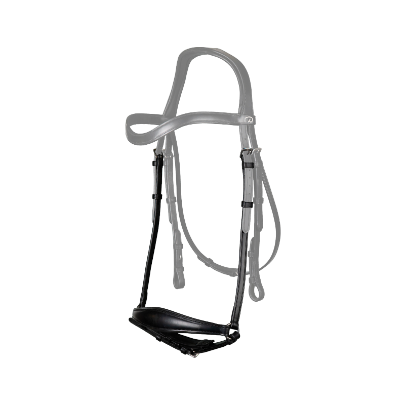 Dyon - Muserolle allemande fermeture pull-back matt New English Collection noir | - Ohlala