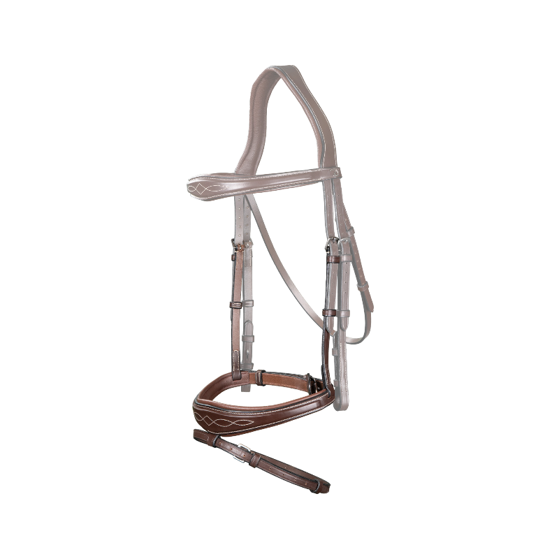 Dyon - Muserolle combinée anatomique US Collection marron | - Ohlala