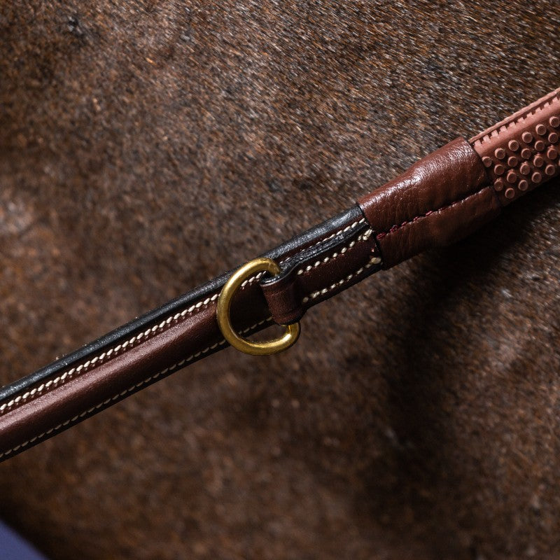 Dyon - Rênes Howlett en caoutchouc 1/2 avec 7 arrêtoirs D Collection brun | - Ohlala