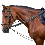 Dyon - Rênes allemandes nylon et cuir 5/8 D Collection noir | - Ohlala