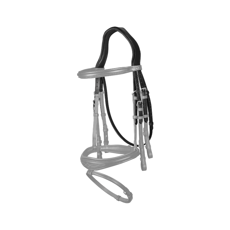 Dyon - Têtière de bride New English Collection noir | - Ohlala