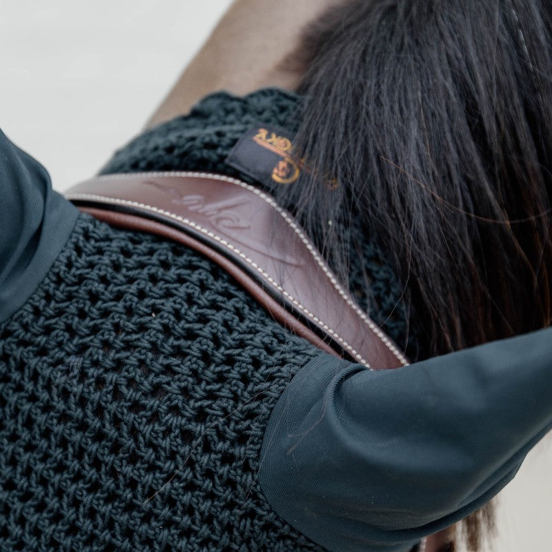 Dyon - Bridon muserolle combinée Tressé marron | - Ohlala