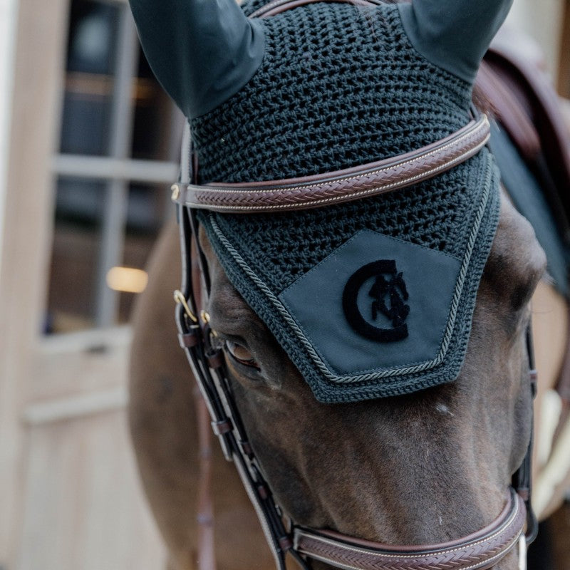 Dyon - Bridon muserolle combinée Tressé marron | - Ohlala