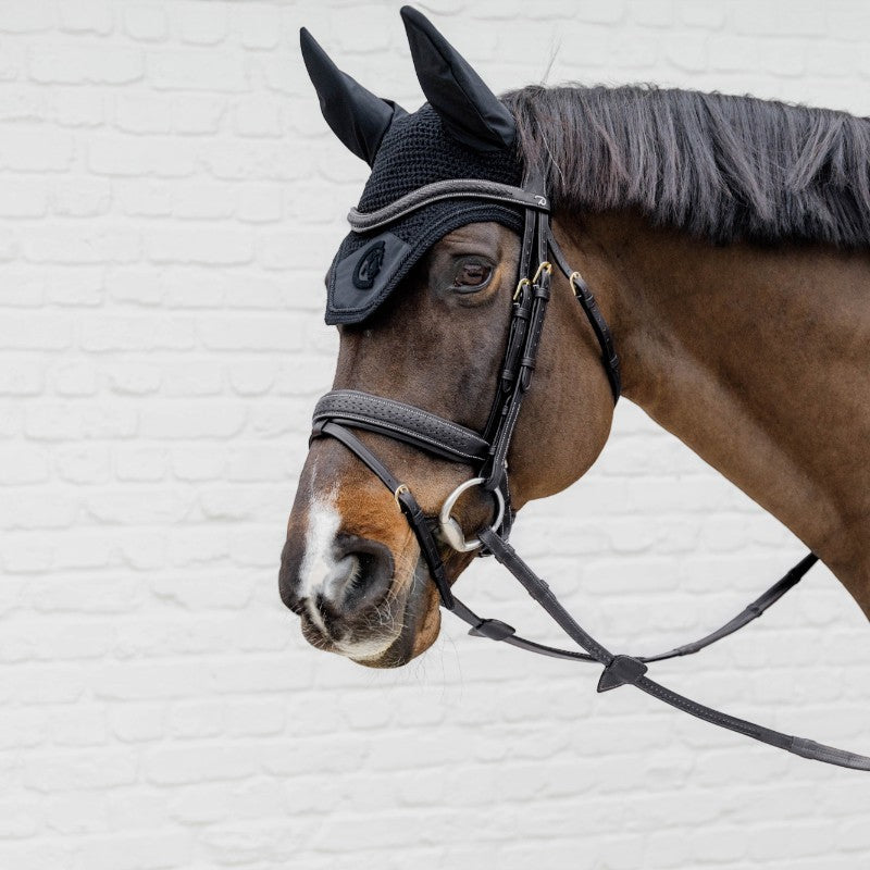 Dyon - Bridon muserolle combinée Tressé Pull Back noir | - Ohlala