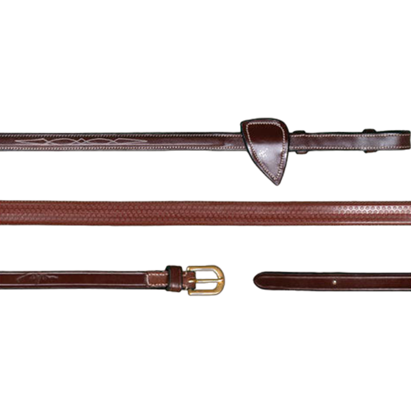 Dyon - Rênes caoutchouc 1/2 D Collection brun | - Ohlala