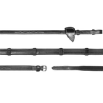 Dyon - Rênes caoutchouc 1/2 avec 7 arrêtoirs US Collection noir | - Ohlala