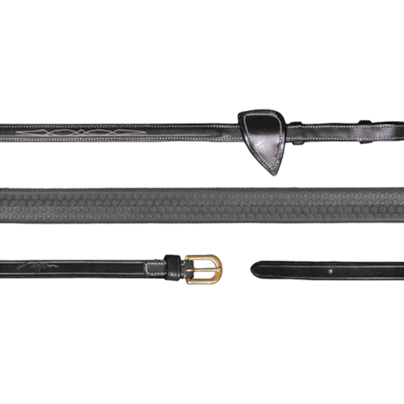 Dyon - Rênes caoutchouc 5/8 D Collection noir | - Ohlala