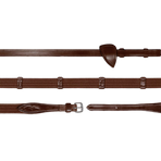 Dyon - Rênes tissu 5/8 avec 9 arrêtoirs New English Collection brun | - Ohlala