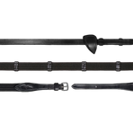 Dyon - Rênes tissu 5/8 avec 9 arrêtoirs New English Collection noir | - Ohlala