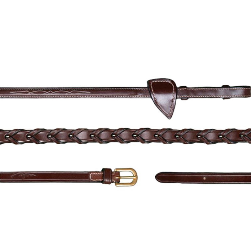 Dyon - Rênes tressées 1/2 D Collection brun