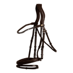 Dyon - Combineerde noseband Medium met kristallen frontband bruin | - Ohlala