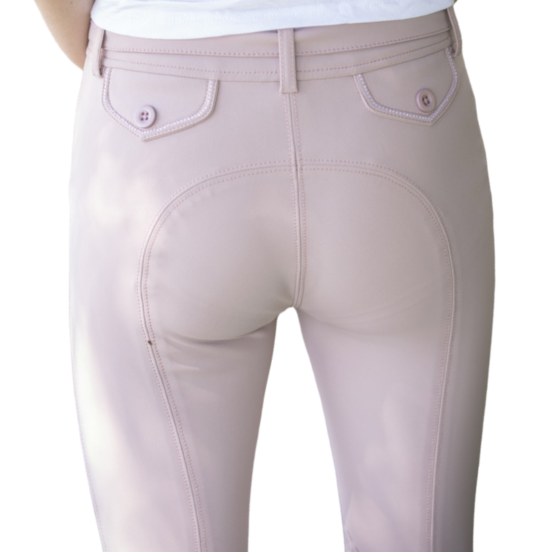 Eden by Pénélope - Pantalon d'équitation fille Élégance rose poudré | - Ohlala