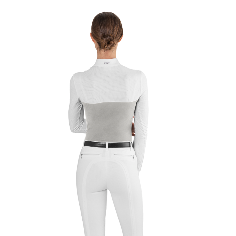 Ego7 - Polo de concours manches longues femme Mesh ice gray | - Ohlala