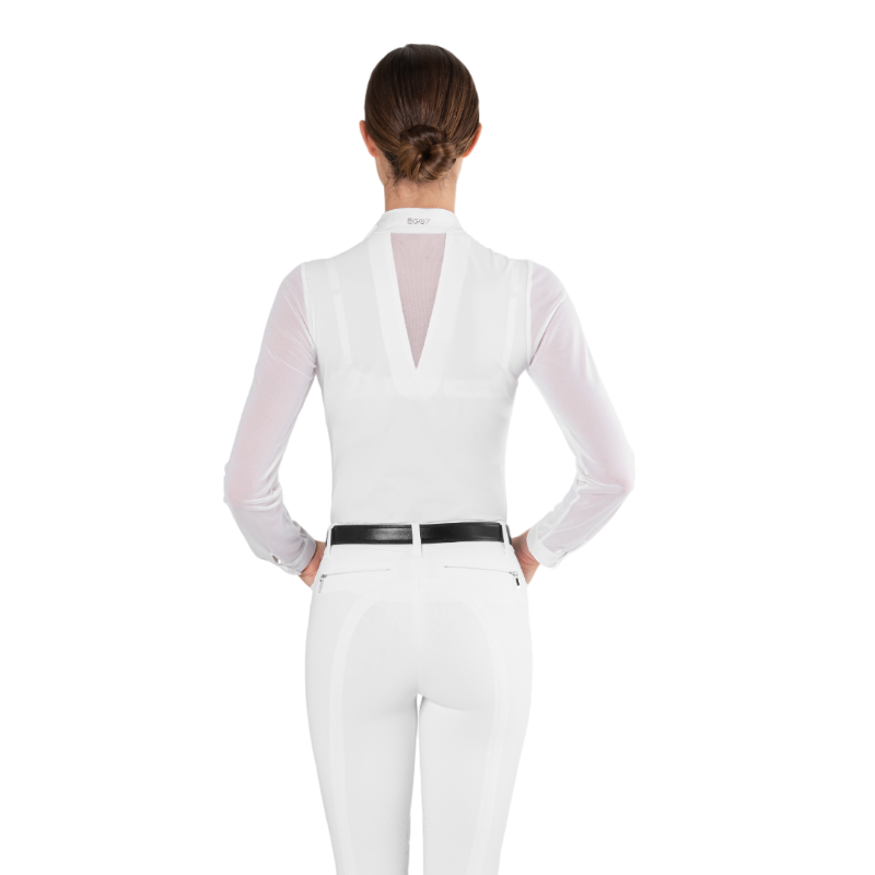 Ego7 - Polo de concours manches longues femme Rita blanc | - Ohlala