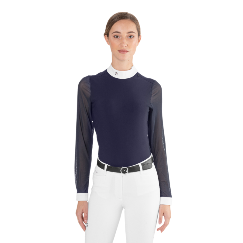 Ego7 - Polo de concours manches longues femme Rita marine | - Ohlala