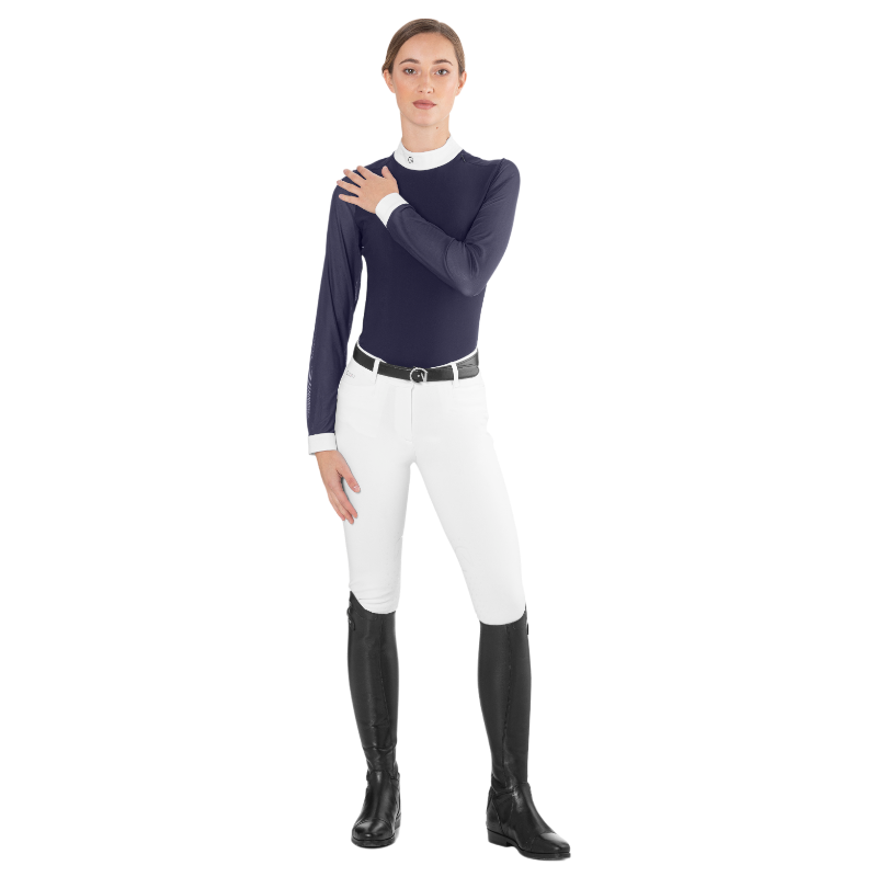 Ego7 - Polo de concours manches longues femme Rita marine | - Ohlala