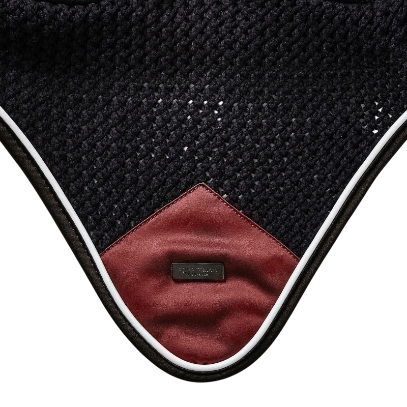 Equestrian Stockholm - Bonnet pour chevaux Modern Luxe noir/ rouge foncé