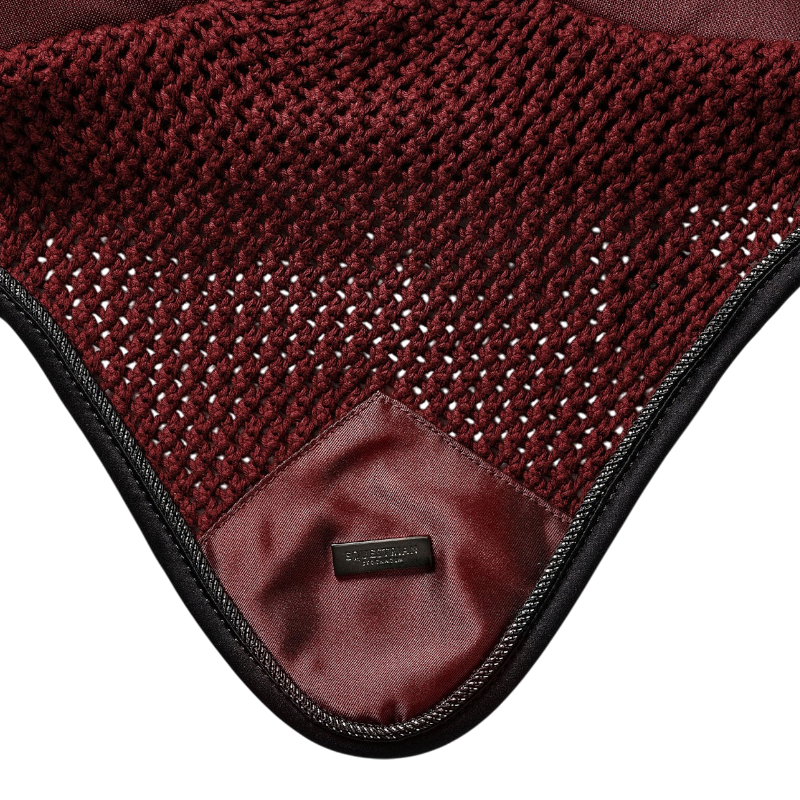 Equestrian Stockholm - Bonnet pour chevaux Twill Luxe rouge foncé
