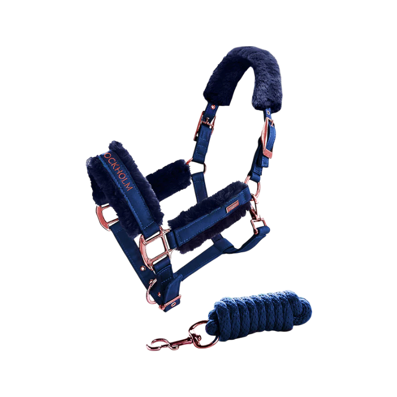 Equestrian Stockholm - Licol et longe mouton Monaco blue | - Ohlala