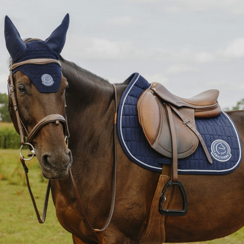 Equithème - Bonnet pour chevaux Compet Je t'aime marine