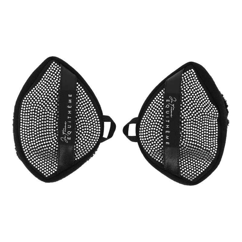 Equithème - Cache-oreilles JTM pour casque noir/ strass