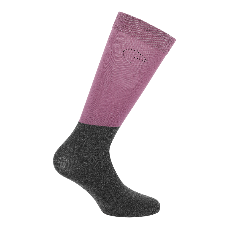 Equithème - Chaussette d'équitation Compet Je t'aime lilas x2
