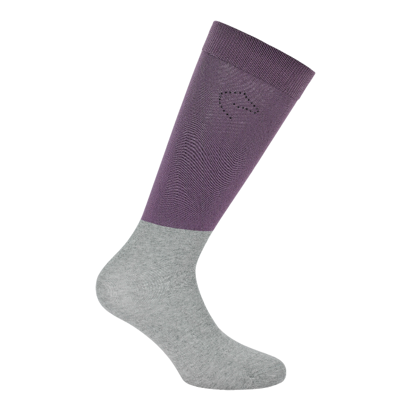 Equithème - Chaussette d'équitation Compet Je t'aime mauve x2