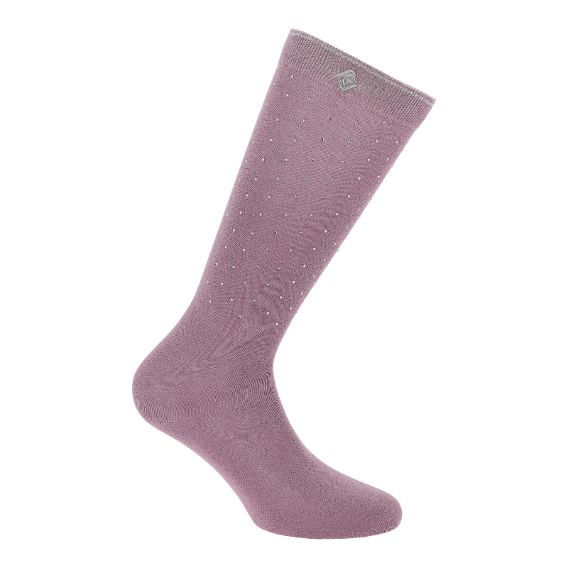 Equithème - Chaussette d'équitation Kamilia Je t'aime lilas