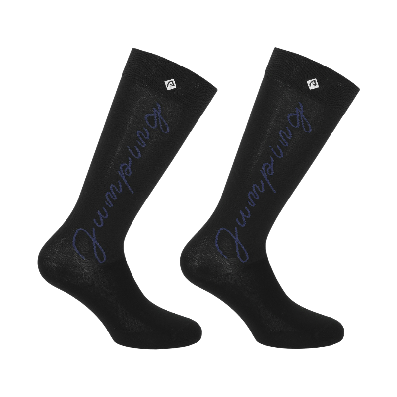 Equithème - Chaussettes d'équitation Jump noir/ violet (x1) | - Ohlala
