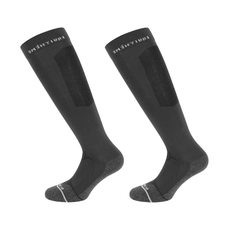 Equithème - Chaussettes d'équitation Technic anthracite (x1) | - Ohlala