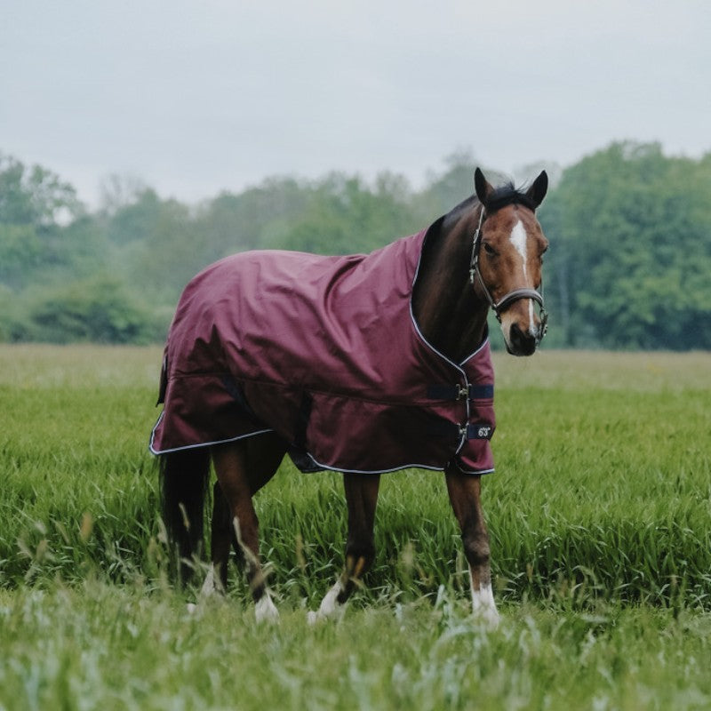 Equithème - Couverture d'extérieur Tyrex 1200D High Neck bordeaux 300g | - Ohlala
