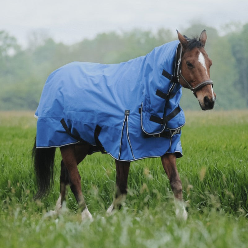 Equithème - Couverture d'extérieur Tyrex Aisance 1200D Combo bleu roi 300g | - Ohlala