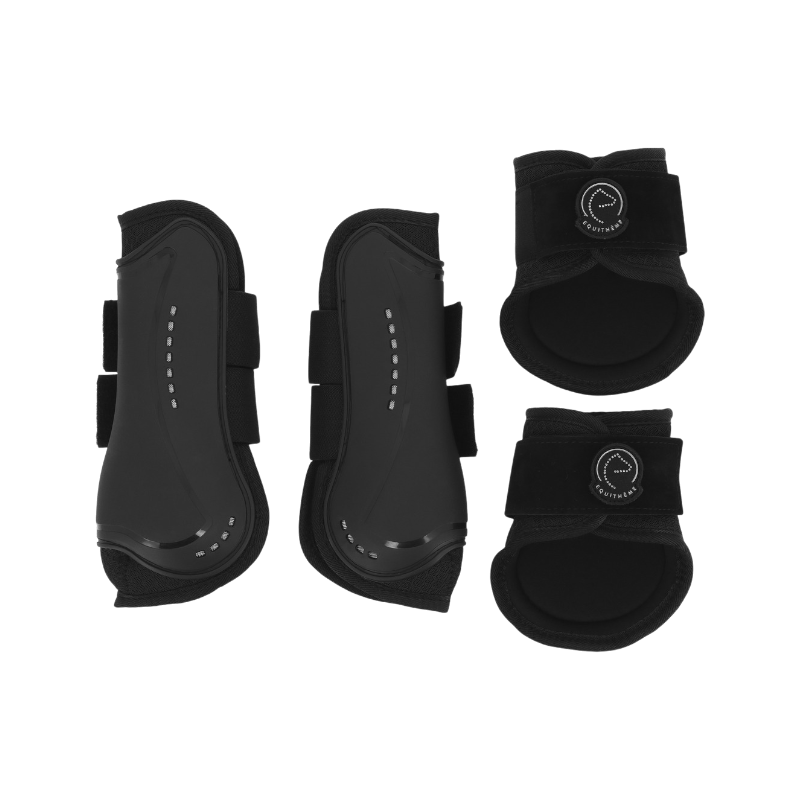 Equithème - Guêtres et protège-boulets Je t'aime noir | - Ohlala