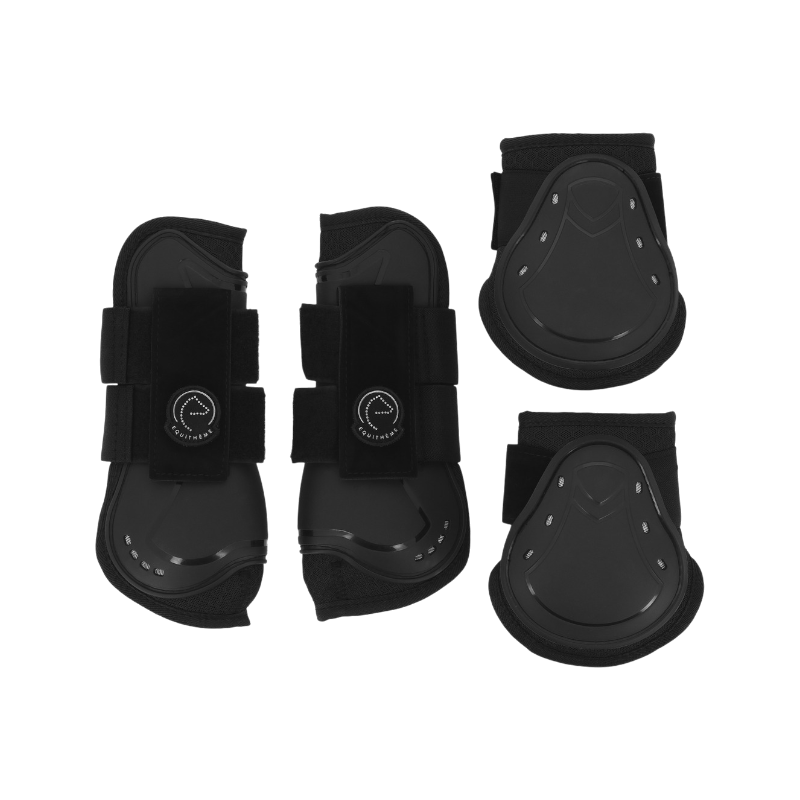 Equithème - Guêtres et protège-boulets Je t'aime noir | - Ohlala