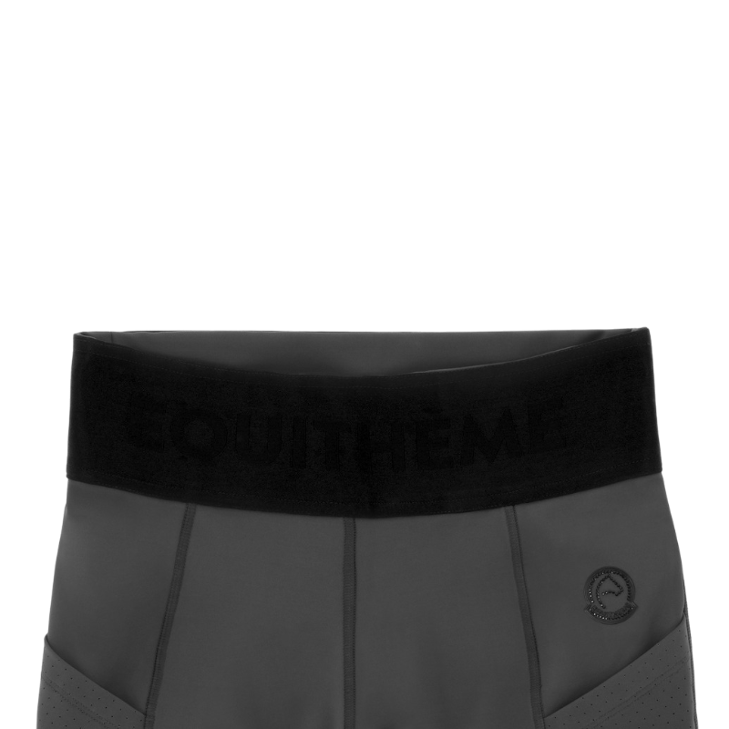 Equithème - Legging d'équitation femme Iris Je t'aime gris foncé